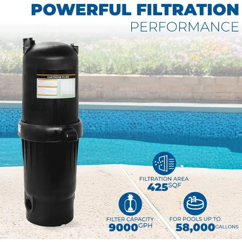 XtremepowerUS 175 sq/ft Swimming Pool Cartridge Filter In-Ground Pool/Spa Pool Filter for Pool Up to 35,000 Gallons