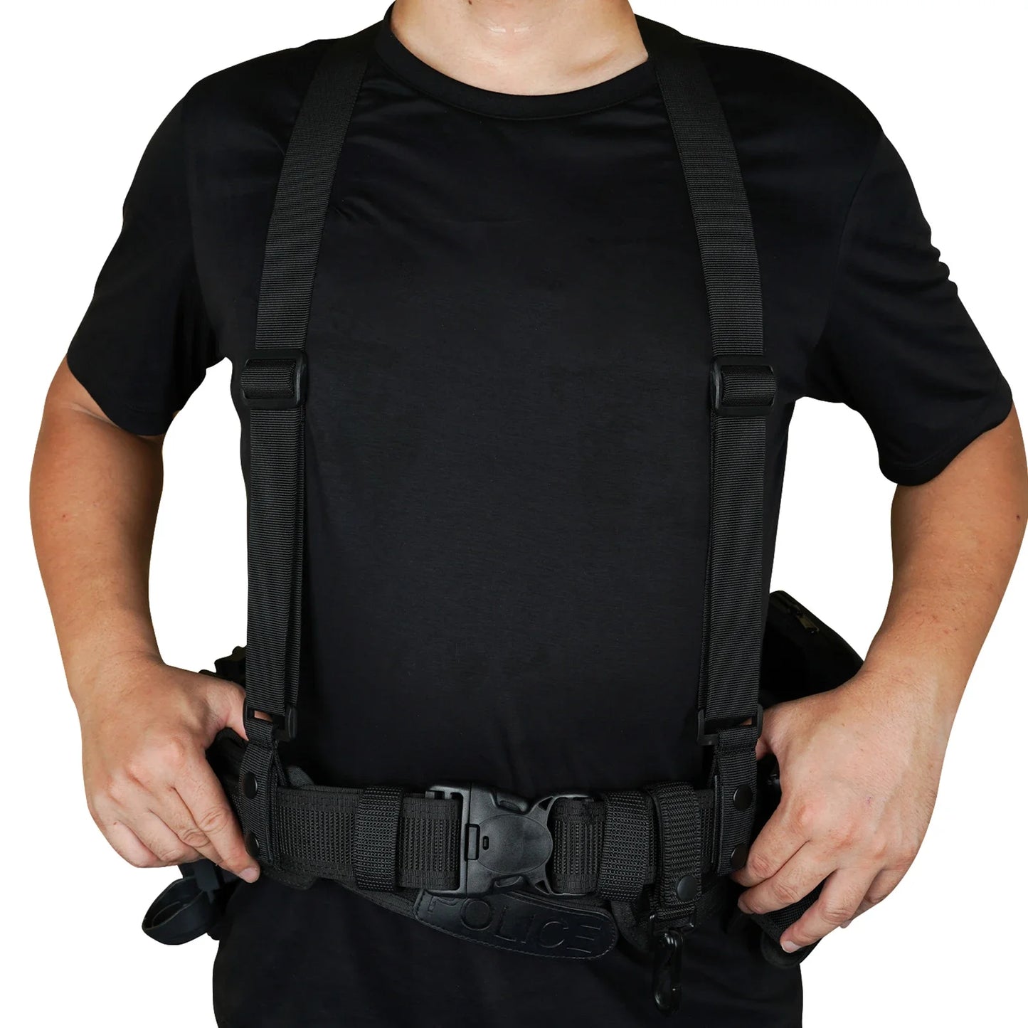 Tactical Suspenders, Police Duty Belt Harness for Men, 1.5 Inch Adjustable Tool Belt Suspender with 4 Loop Attachments