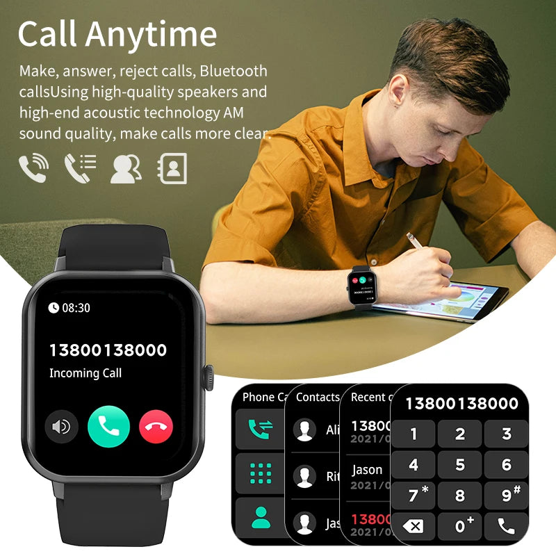 Smart Watch  Men, Woman Bluetooth Call Fitness Tracker Waterproof 1.83-inch Screen Watches Sport Ladies Men Smartwatch
