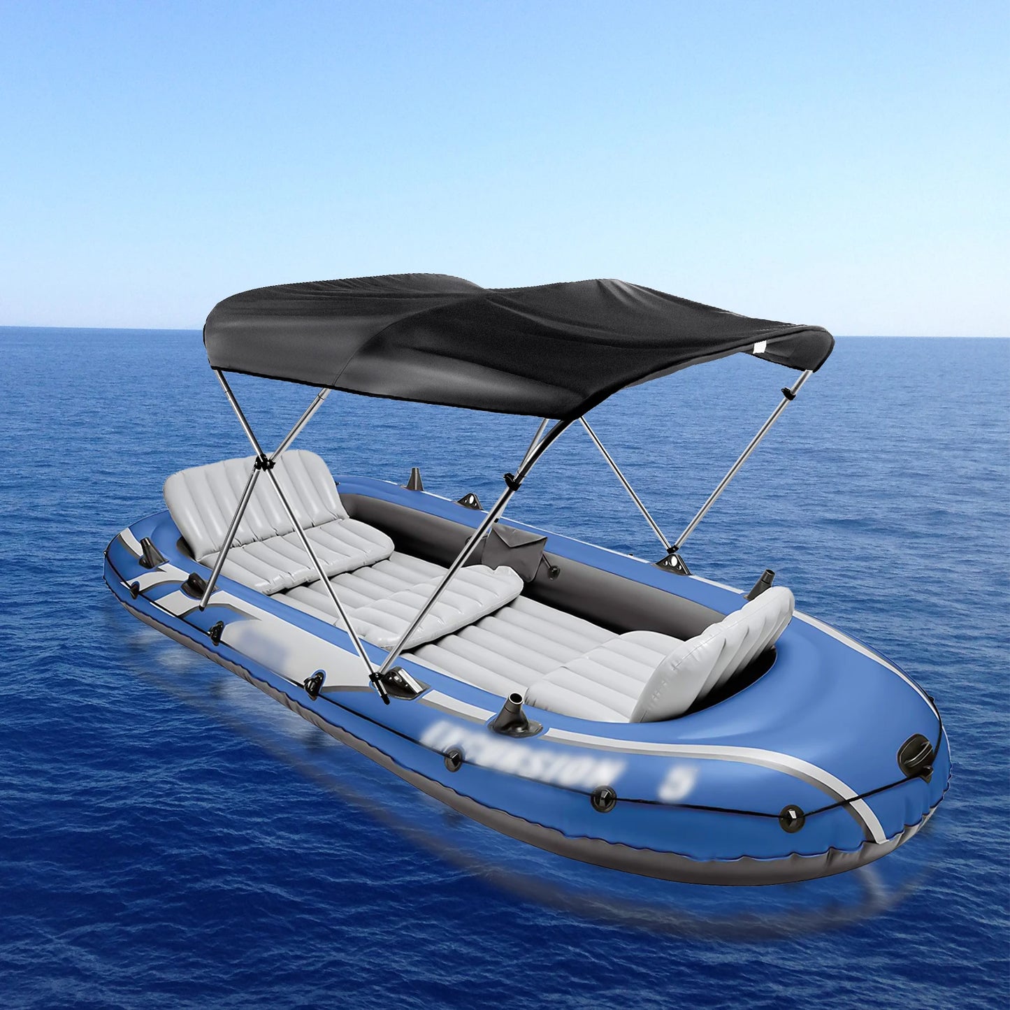 Marine Awning Shelter 2 Person Inflatable Boat Kayak Awning Sun Protection Awning Black