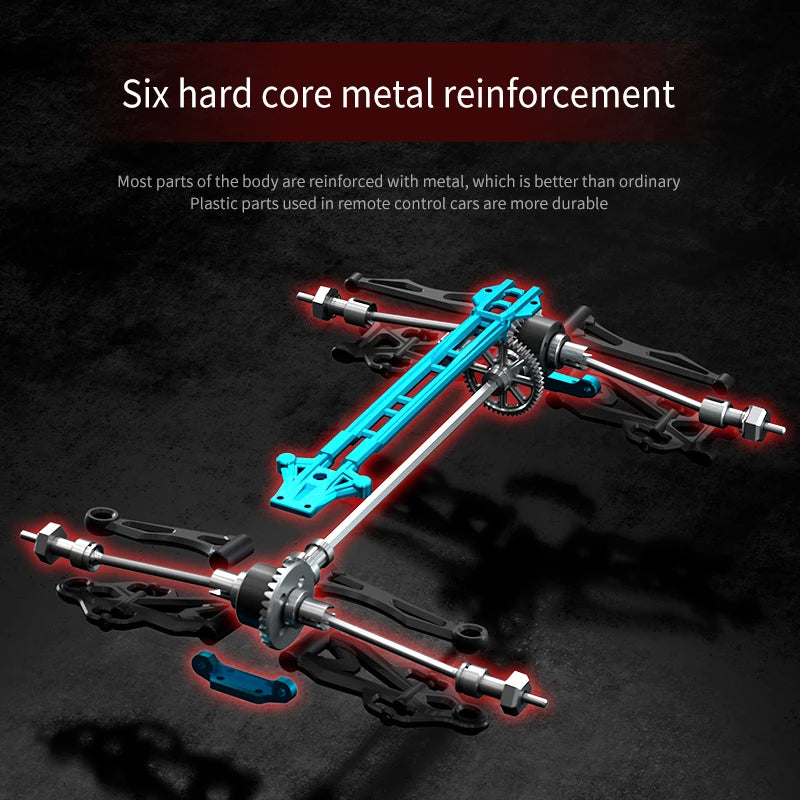 1:16 75KM/H 4WD RC Truck With LED Light 2.4G Remote Control, High Speed Drift Monster Truck