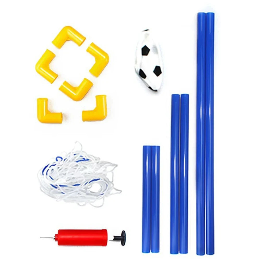 Foldable Kids Foot ball Goal Training Practice, Goal Post with Net, Ball and Pump Outdoor Game Set