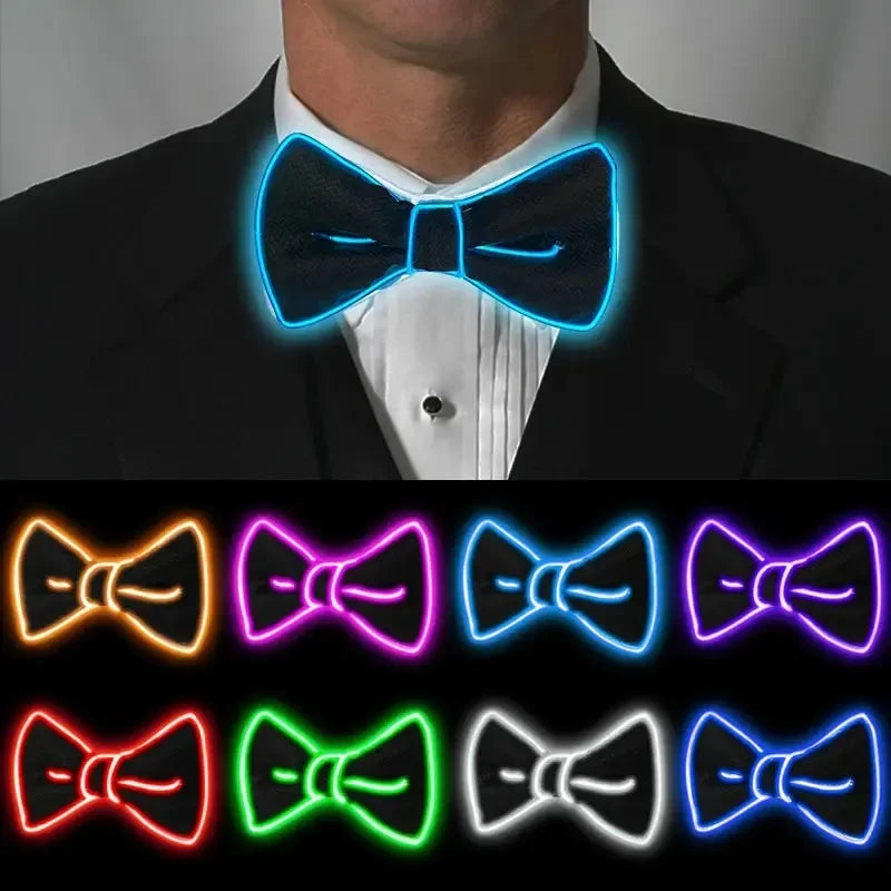 Suspenders with Bow Tie LED  for Men, Suspenders good for Men Motorcycle Pants