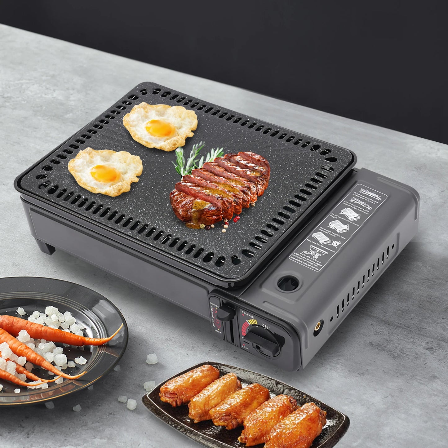 Butane Grill with Grill Net, Stove, Camping Grill Gas Stove