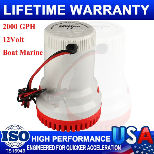2000GPH  Bilge Pump, 12V Submersible  Pump