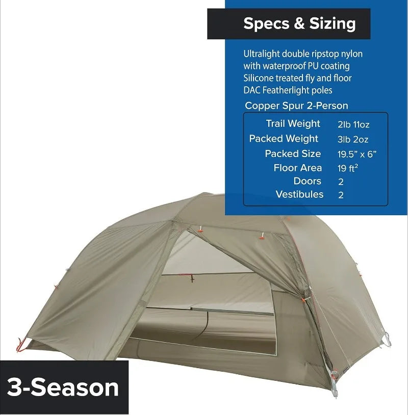 Ultralight Backpacking Tent, Two Person