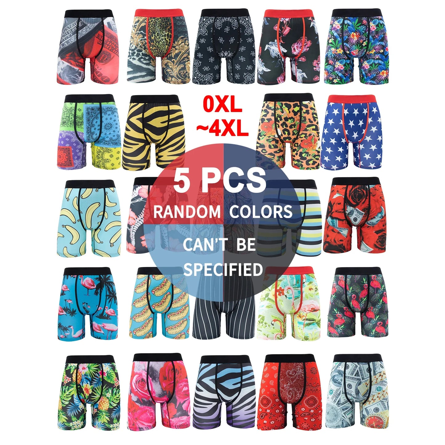 Fashion Print Men Boxer Underwear  Size XL-5XL Men's