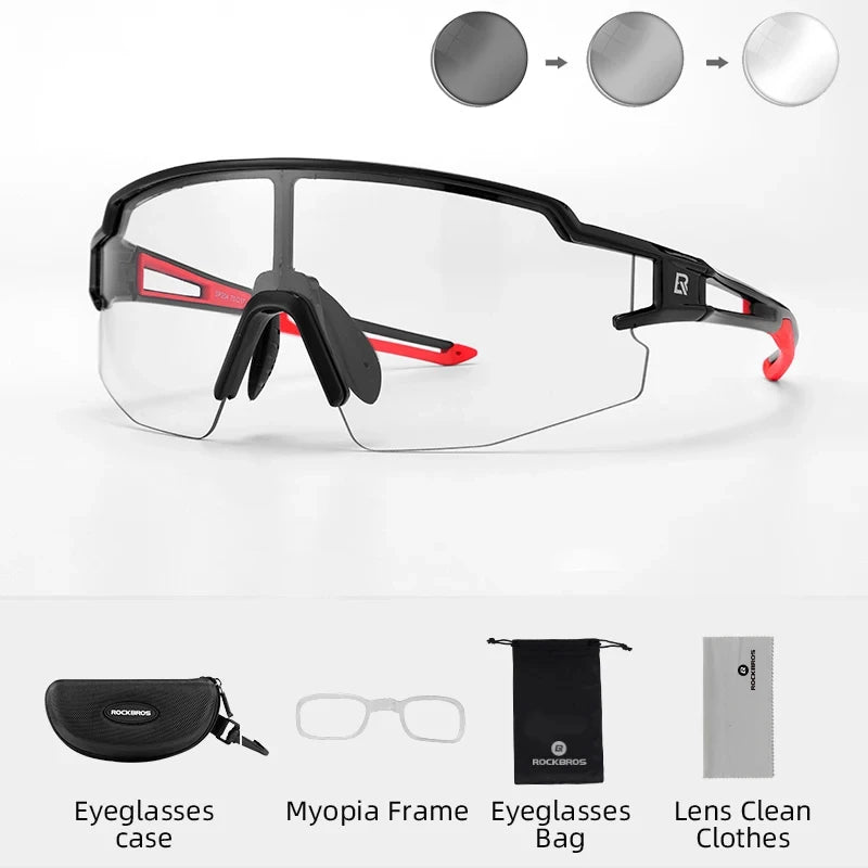 Cycling Sunglasses Photochromic Polarized lens, UV400 Protection