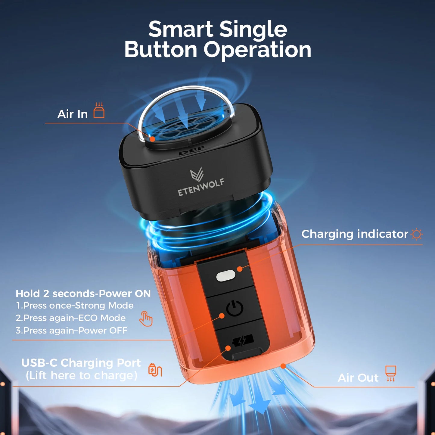 Electric rechargeable Air Pump 2600mAh Camping Light Outdoor Pump for Air Mattress Pool Floats Sleeping Pads