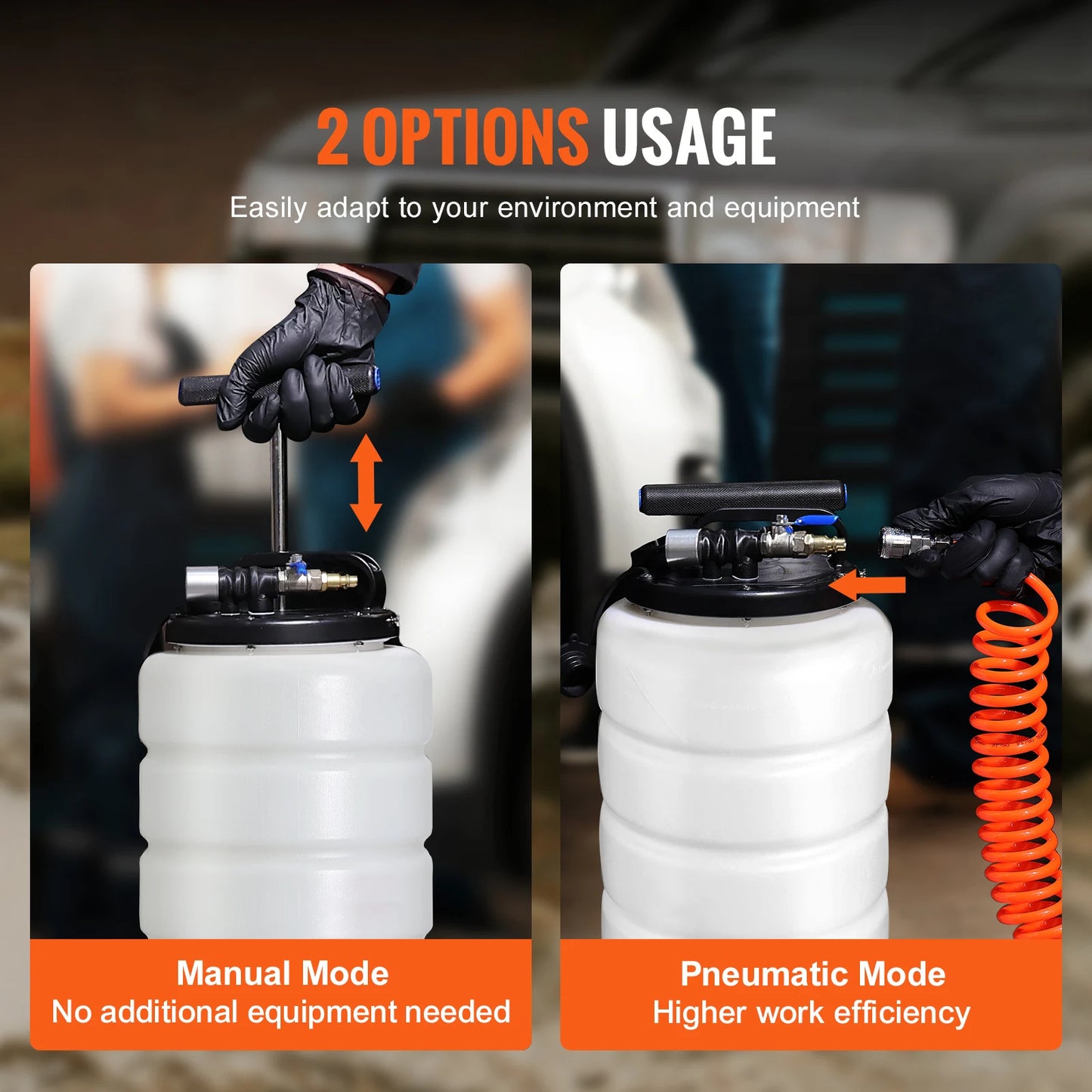 1.75 gallon / 4 gallon Pneumatic Fluid Extractor with Suction Hose Oil / Fuel Changer, for Automotive/Marine/RV Fluids Vacuum Evacuation