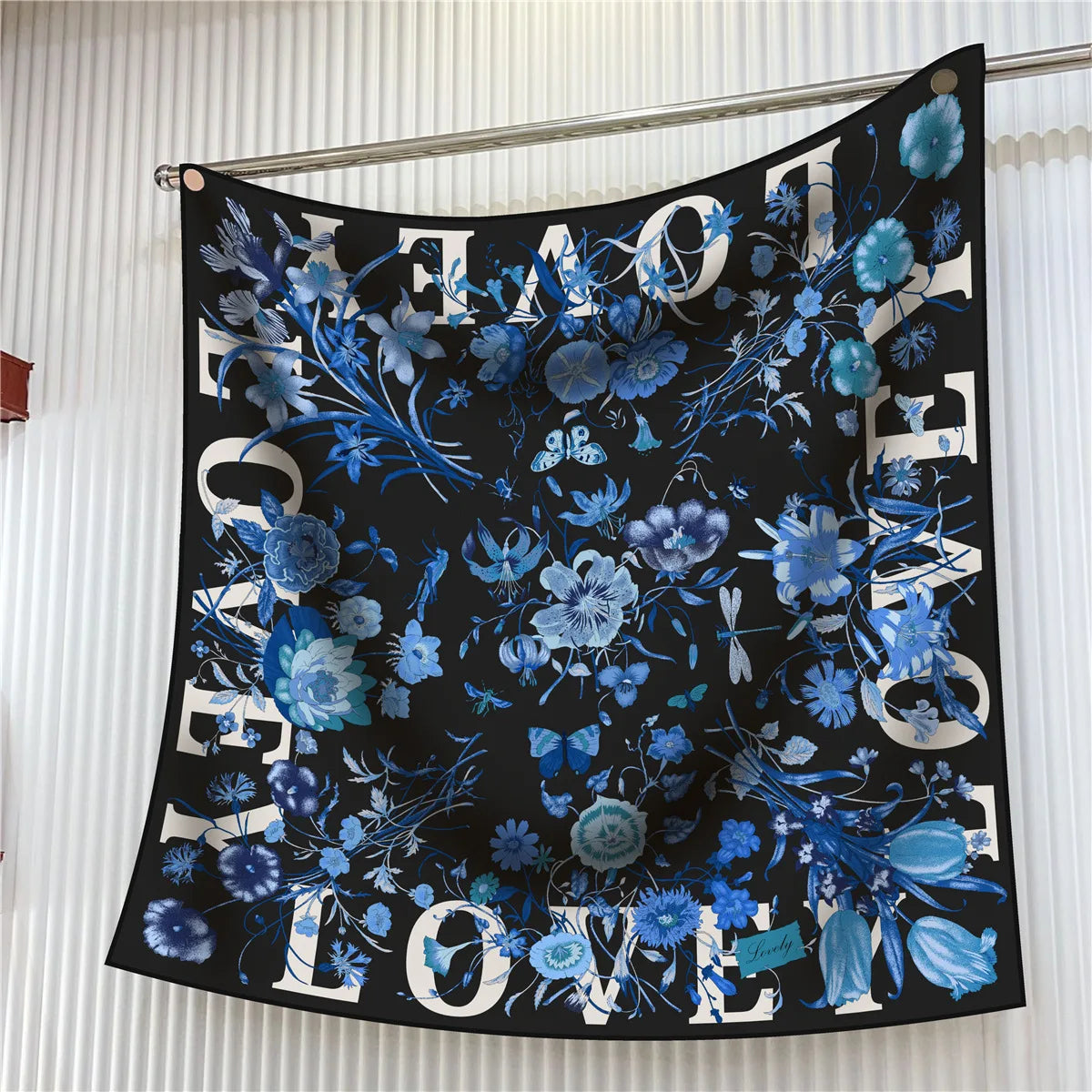 Square Scarf Women Fashion Floral Twill Silk Head Scarf For Lady