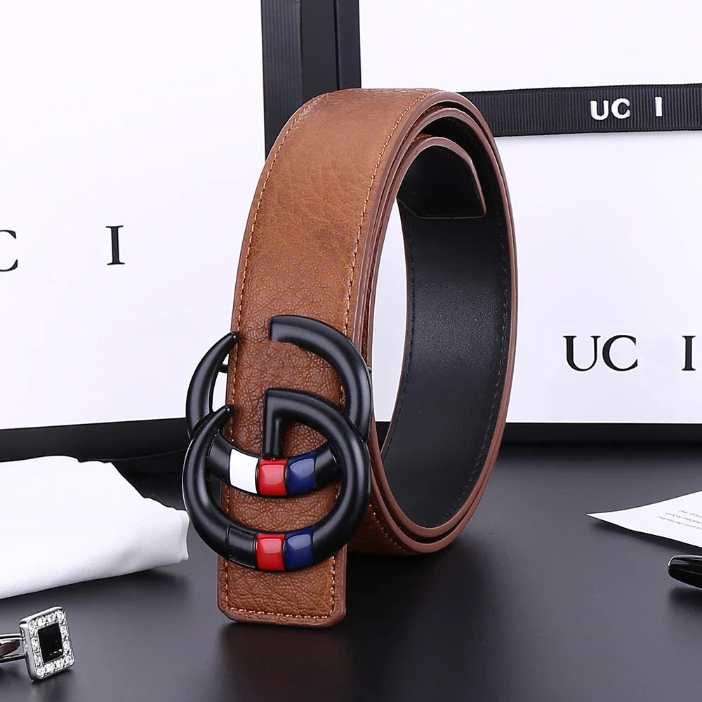 High-end Luxury Men's, Women's Belt, Versatile Business Belt, Classic Letter-sized LOGO Leather Belt.