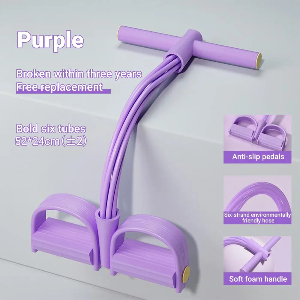 6-Tube Resistance Band Multi Function Tension Rope, Fitness Bands, Elastic Yoga Pedal Puller For Exercises