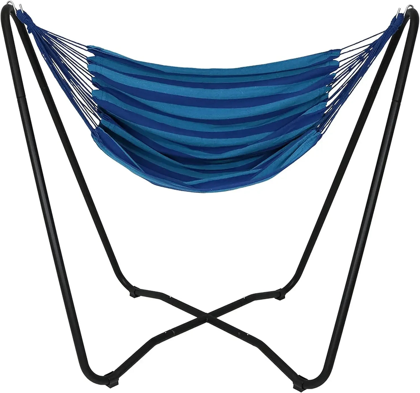 Hanging Hammock Chair with Space-Saving Stand for Indoor or Outdoor Use - 330-Pound Capacity
