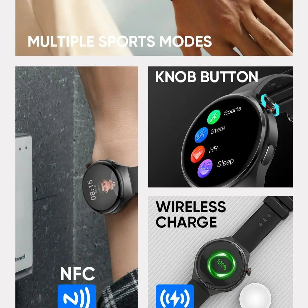 Android Smart Watch Men's Pro 466 * 466 HD screen Bluetooth call IP68 Waterproof Sports Heart rate Smart Watch