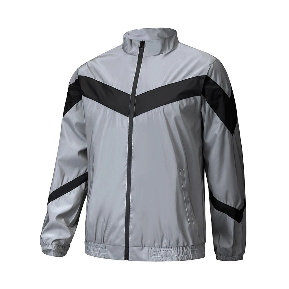 Men's Night Reflective Jacket Stand Collar