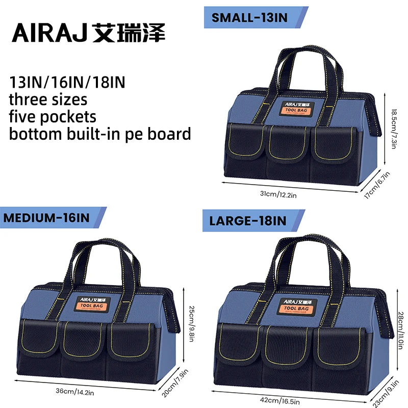 3Pcs 13/16/18 INCH Tool Bag, Multi-functional, Strong and Durable Oxford Thickened Portable Handheld Bag