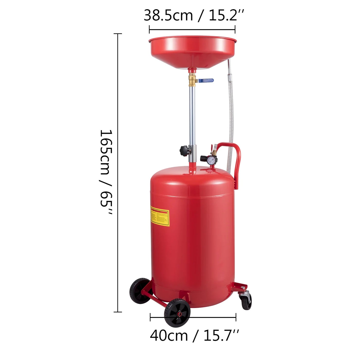 20 Gallon Waste Oil Drain Tank, Air Operated Drainer with Pressure Regulating Valve for Fluid Fuel Transfer Drainage
