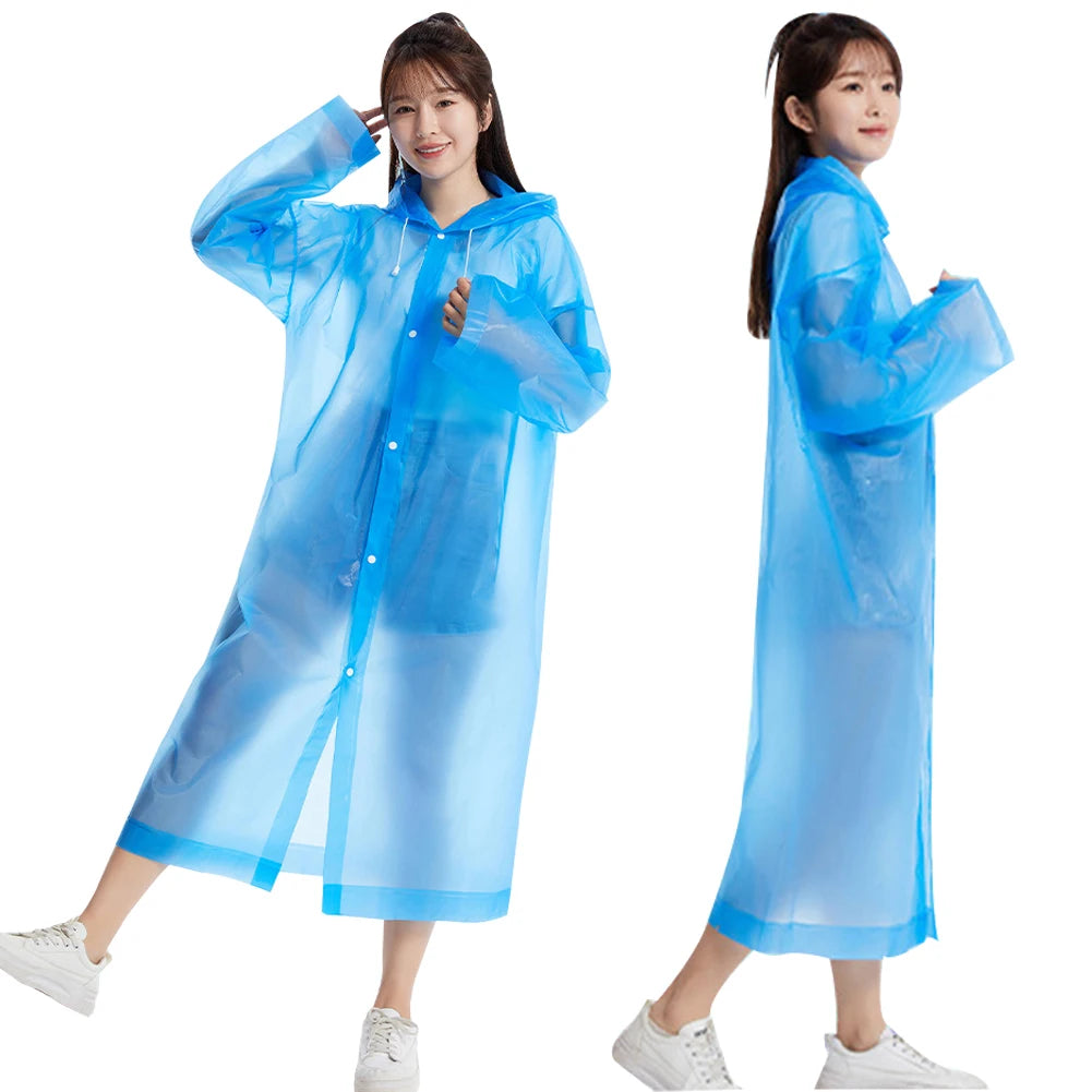 Rain Ponchos with Drawstring Hood Waterproof Outdoor Rain Wear for Women Men