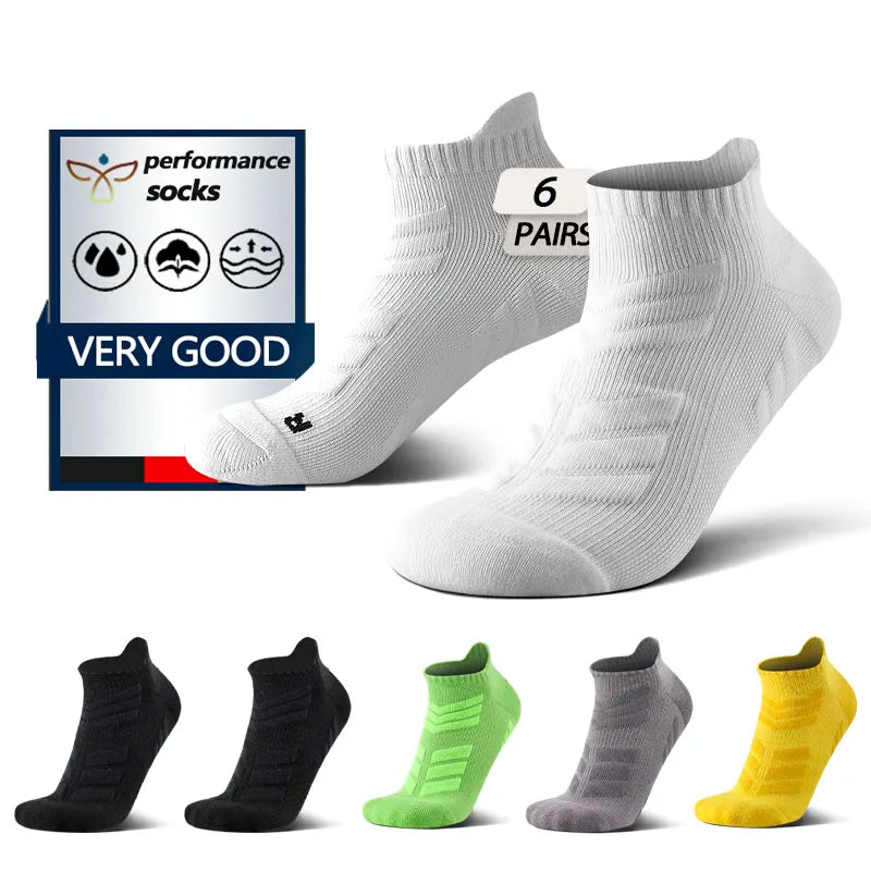 6-Pack Ankle Sport Socks Anti-Slip
