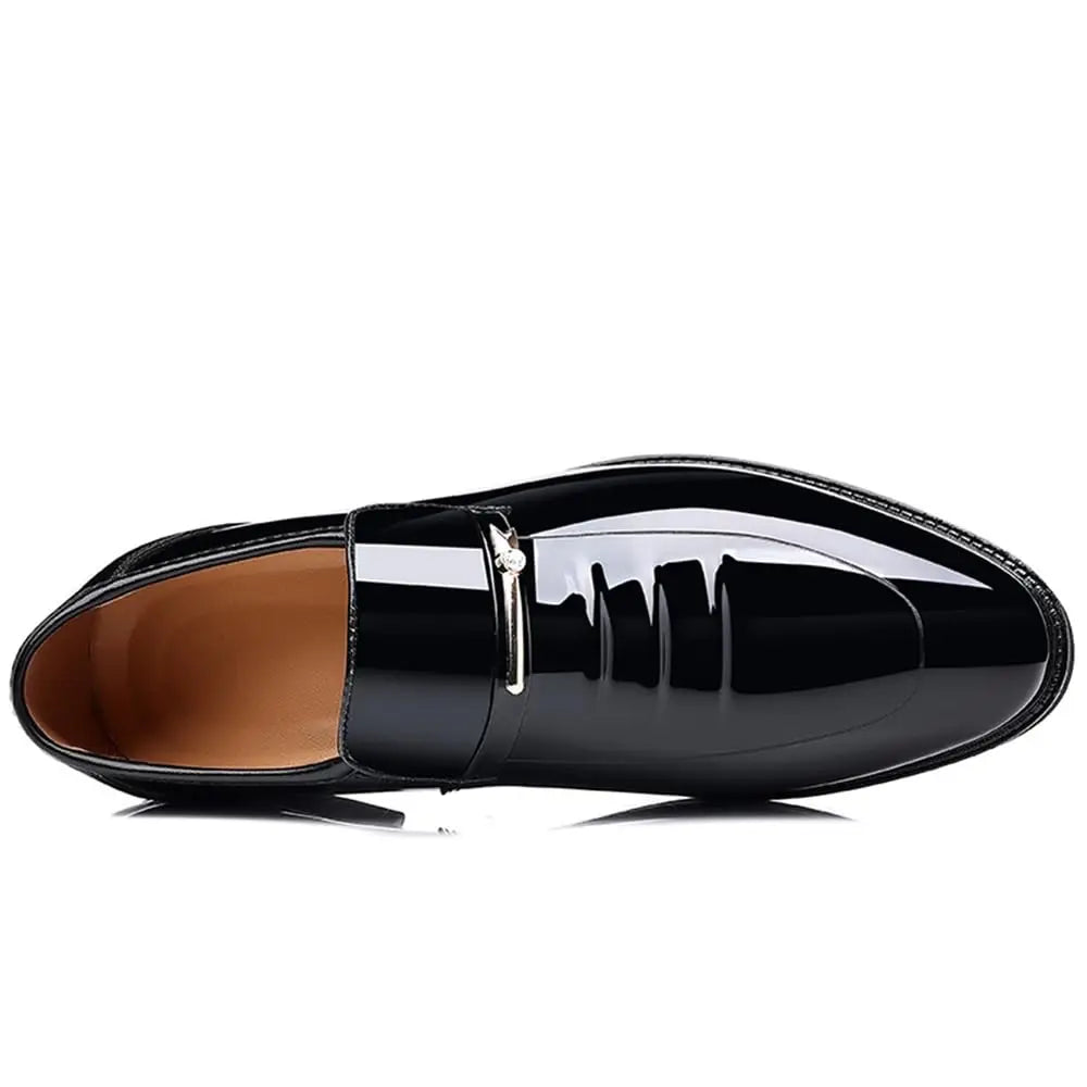 Mens Dress Shoes Formal Business Oxford High Gloss Patent Slip On Loafers