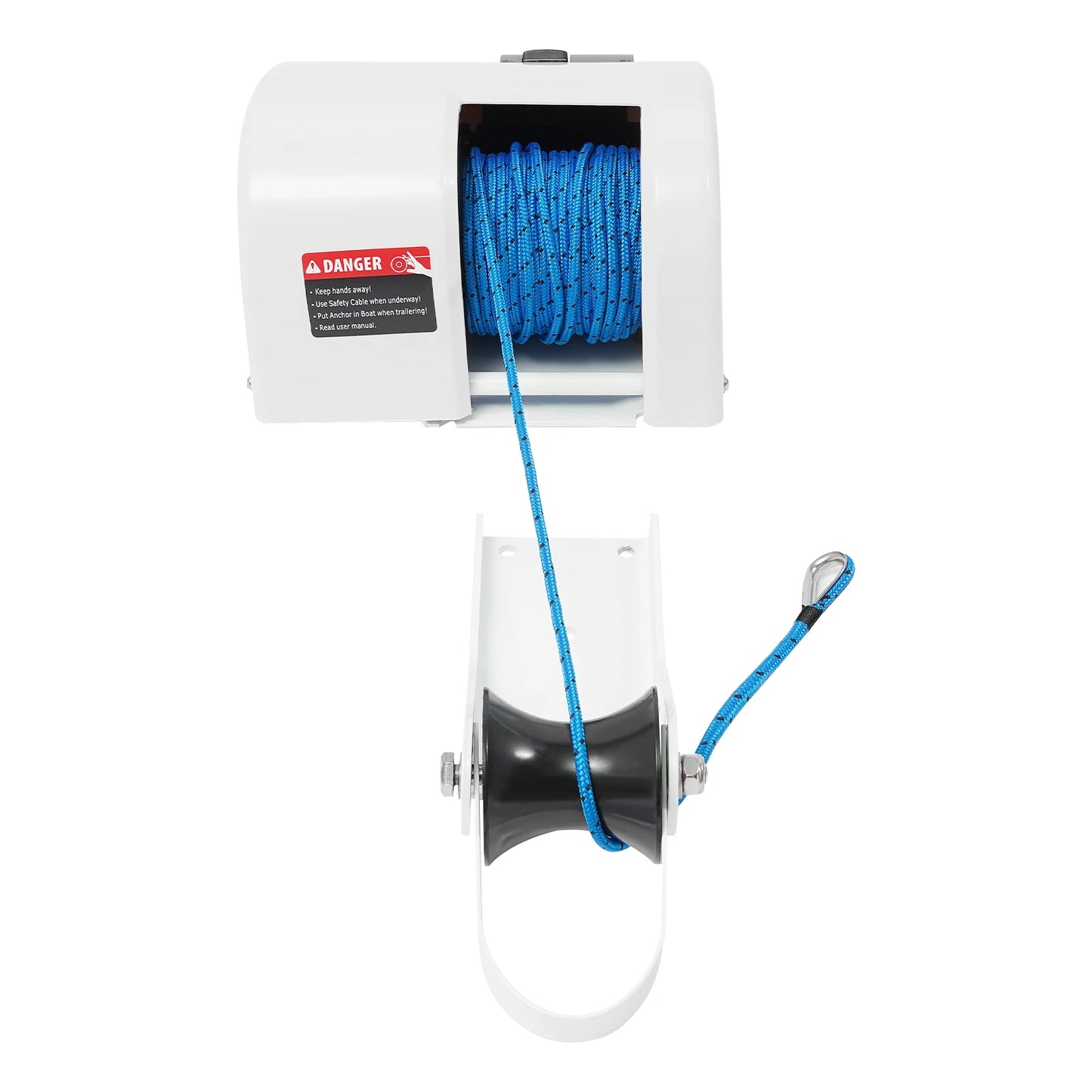 12V Electric Anchor Winch, Remote Control (164ft Range) with 98ft Rope For Boats