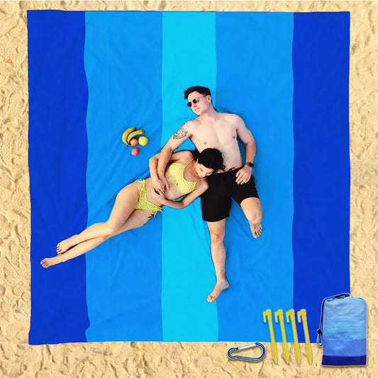 Beach Blanket, Waterproof and Sand proof. Large 2-3 Adult, Light Mat for Travel, Camping, Beach. 83" x 79"