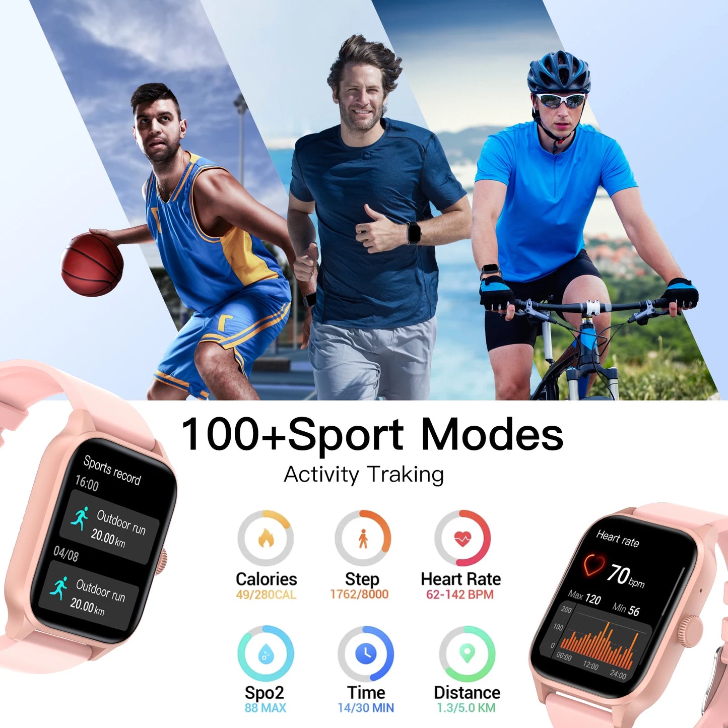Smart Watch for men women (Answer/Make Calls), 1.85Inch Wireless Calling Smartwatch with Rotary Button, Activity Tracker