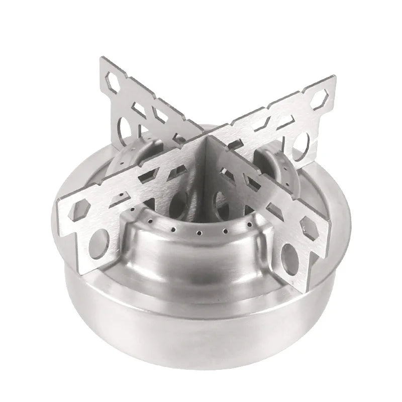 Portable Alcohol Stove, Outdoor Ultralight Aluminum Alloy Stove Cooking Burner, With Cross Stand For Camping Hiking