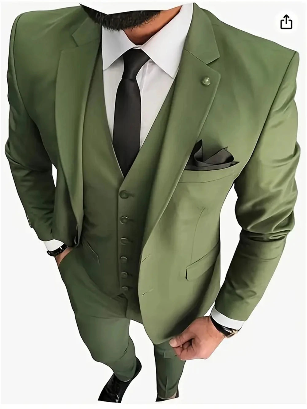 Men's Suits 3pcs Notch Lapel Blazer Formal Pants Tux Vest  (Blazer+vest+Pants)