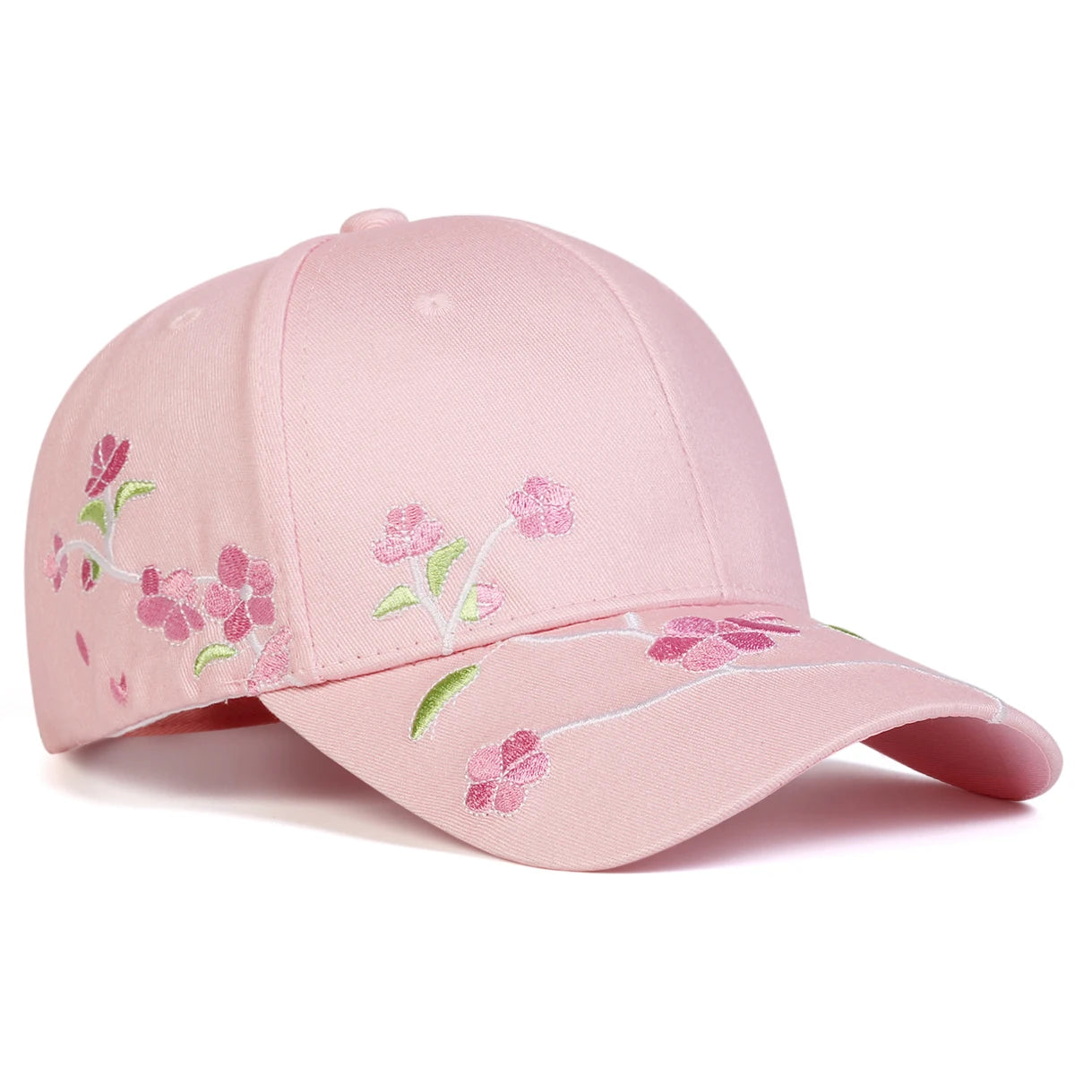 Peach Blossom Embroidery Baseball Cap