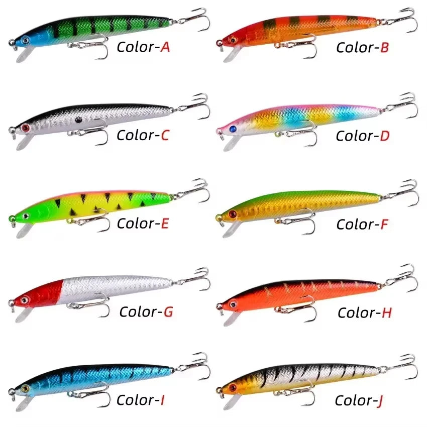 10pcs Fishing Lures, Minnow Floating Hard Bait