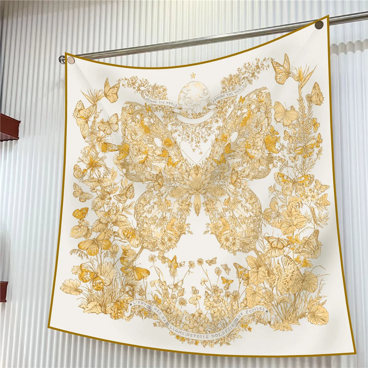 Square Scarf Women Fashion Floral Twill Silk Head Scarf For Lady