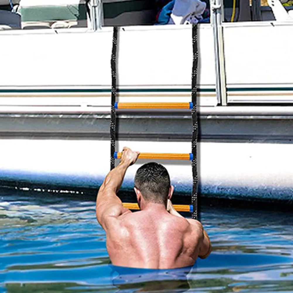 4 Step Marine Rope Ladder Folding Portable Boarding Ladder