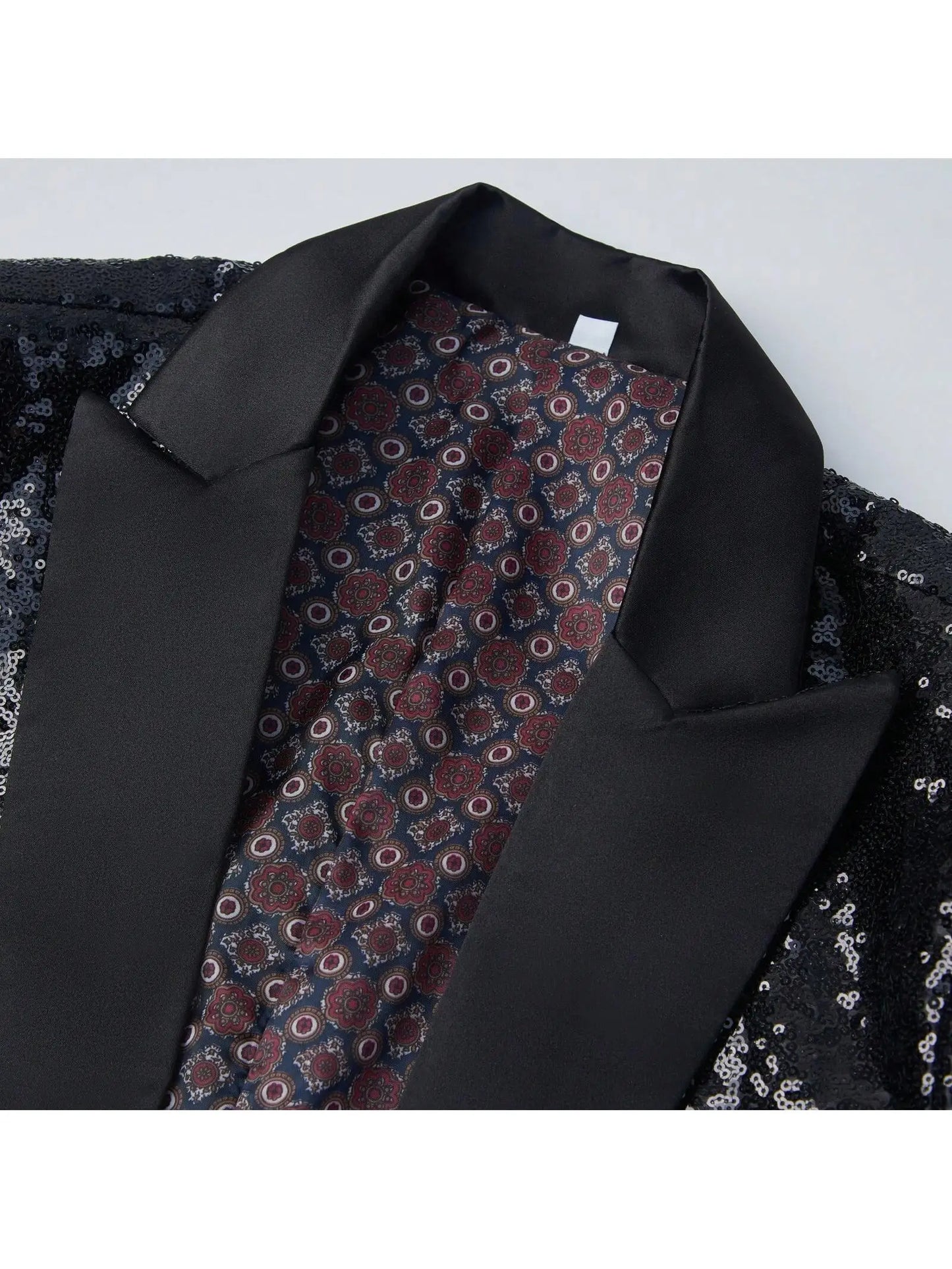Men Shiny Suit Jacket One Button