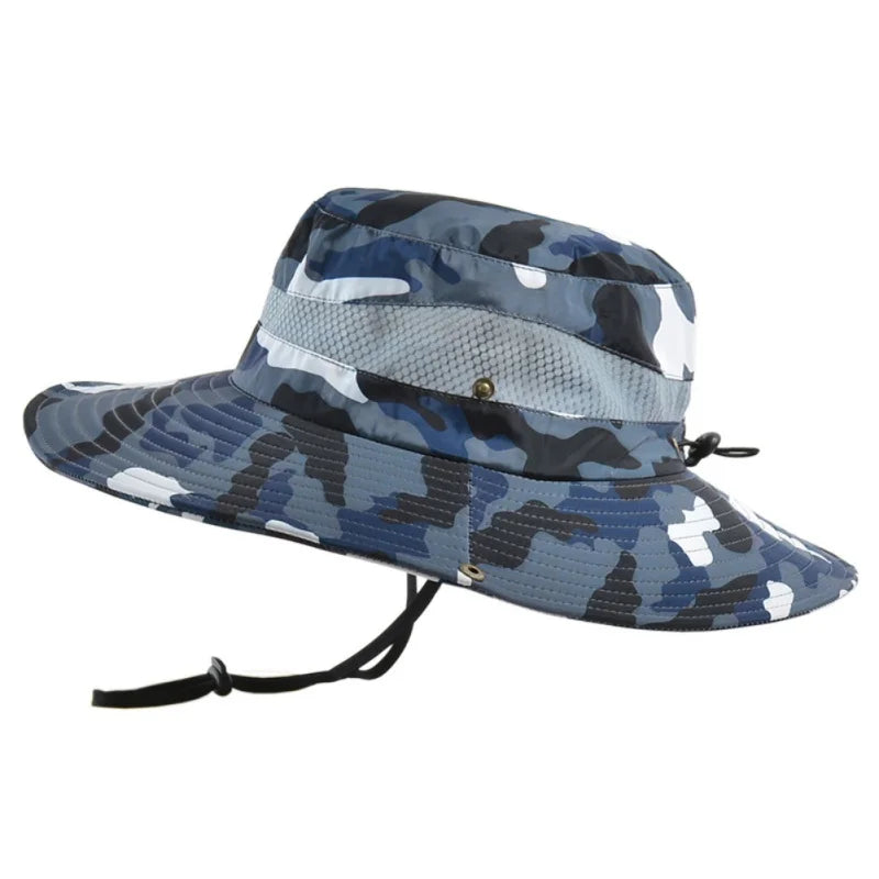 Men Breathable Sun Hat, Wide Brim