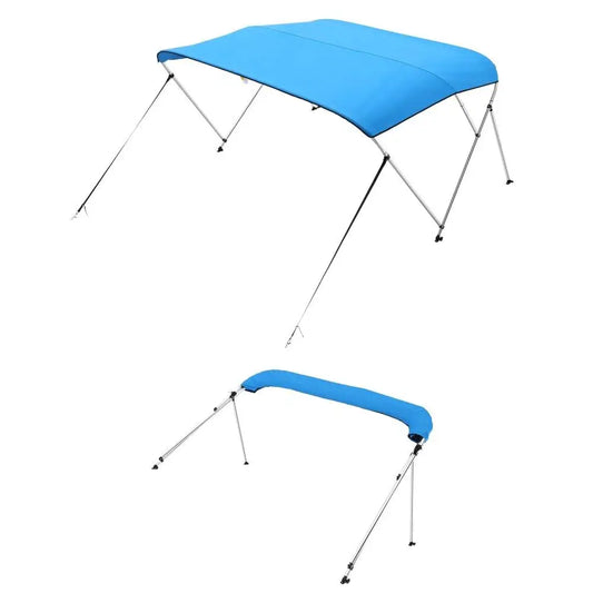 Bimini Top Boat Canopy 6FT x 61 to 66IN x 46IN Blue Waterproof Sunshade Awning
