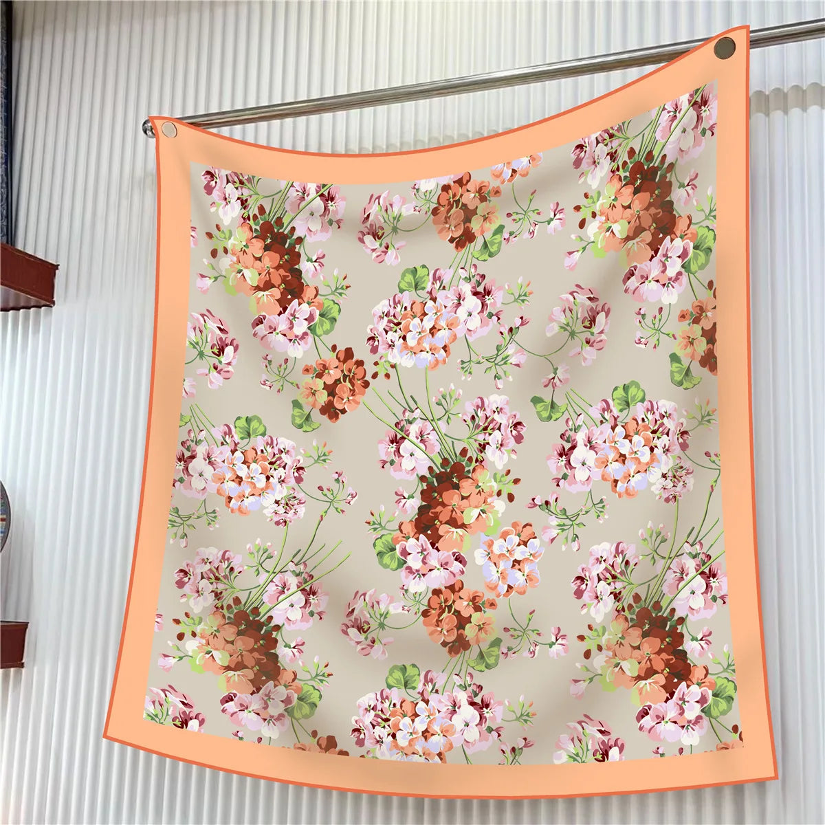 Square Scarf Women Fashion Floral Twill Silk Head Scarf For Lady
