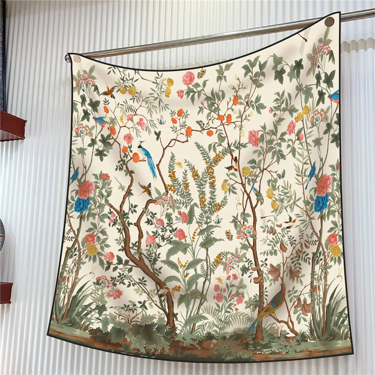 Square Scarf Women Fashion Floral Twill Silk Head Scarf For Lady