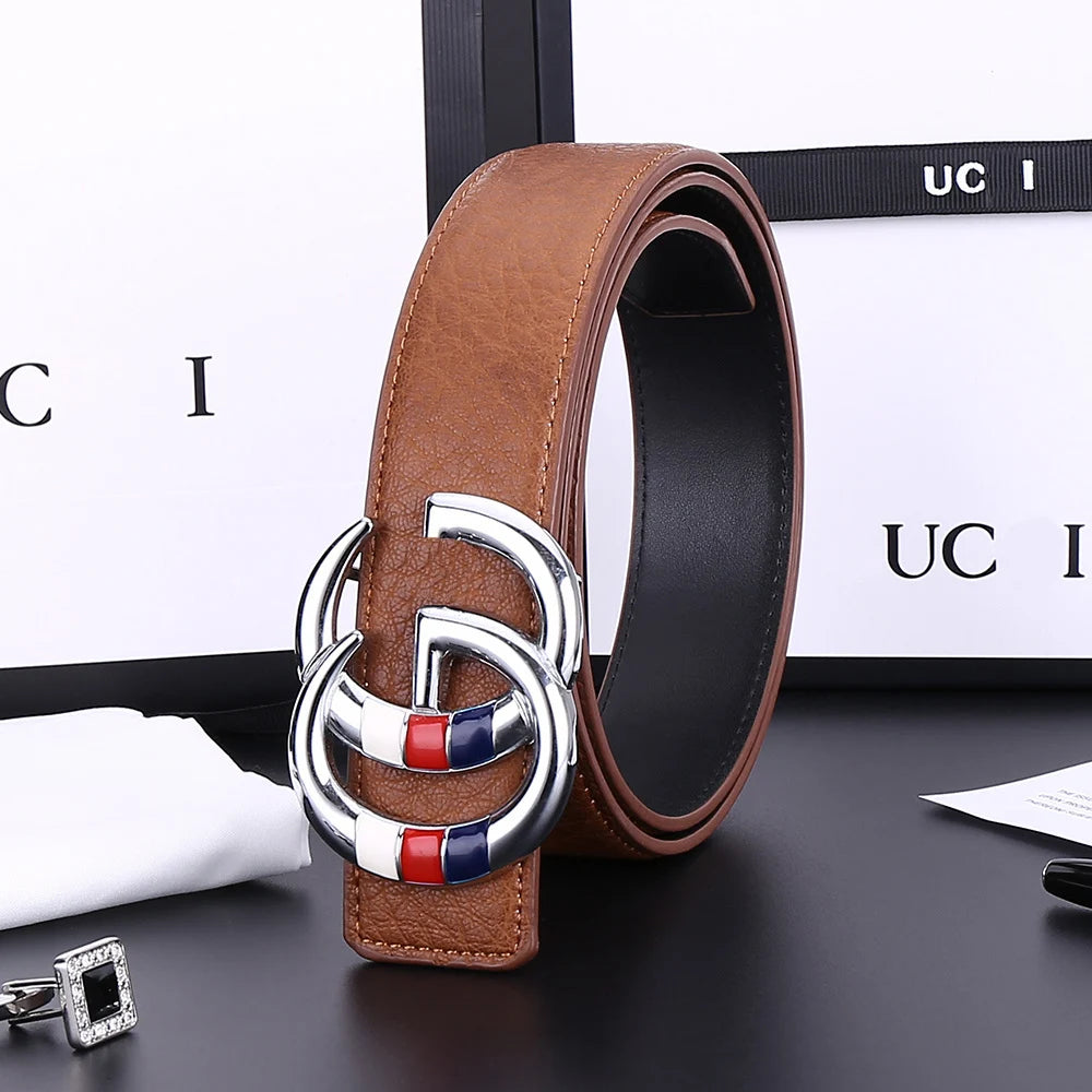 High-end Luxury Men's, Women's Belt, Versatile Business Belt, Classic Letter-sized LOGO Leather Belt.