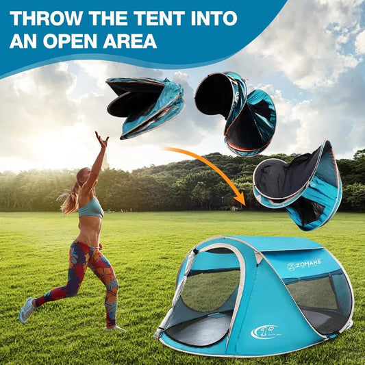 Easy Pop Up Tent 2-4 Person Waterproof
