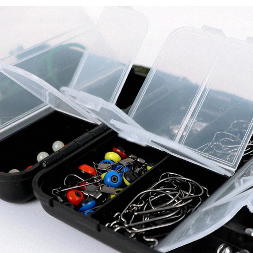 187pcs Fishing Set with Fishing Hooks Sinker Weights Swivels Snaps Fishing Accessories Kit Bass Trout Carp Fishing Accessories