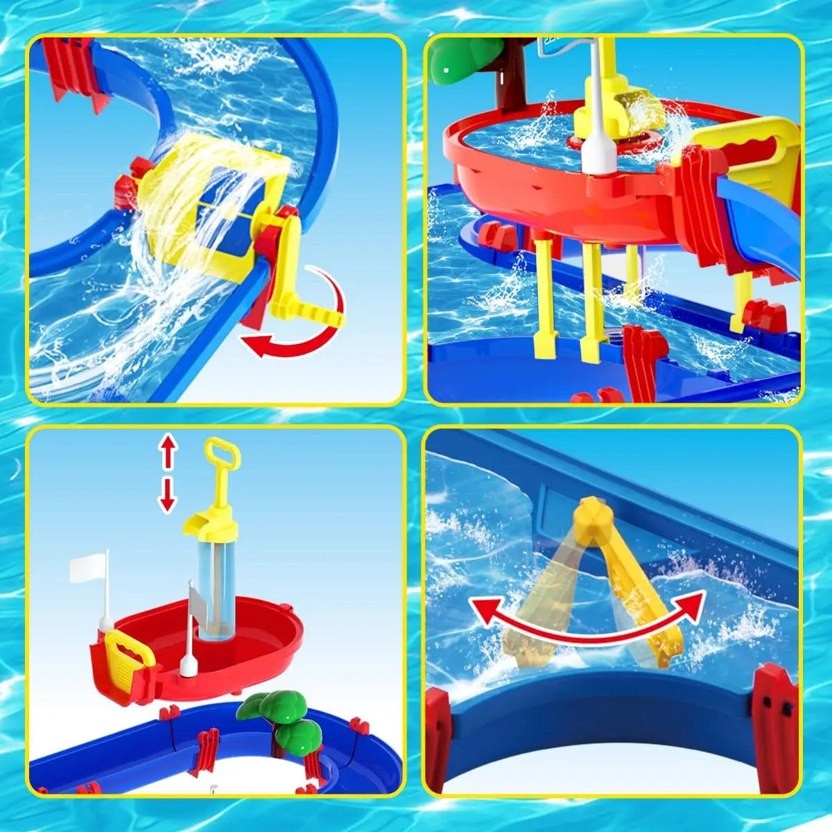 Kids Outdoor Water Table, 2-Tier Toddlers Water Table Playset. Pool Toy with Pump
