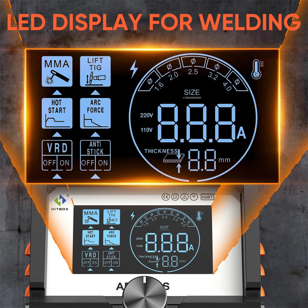 Welding Machine 2 in 1 ARC MMA LIFT TIG MINI IGBT Inverter, LED Digital Display. Portable Home Welder 220V 10-200A