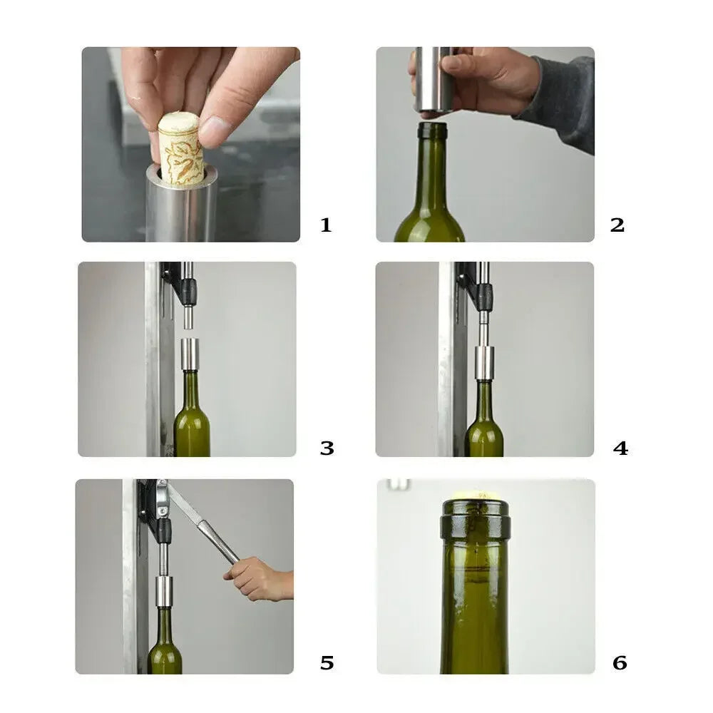 Efficient Bottle Corking Tool, Stopping Speed with 2 POM Heads for Wine Making