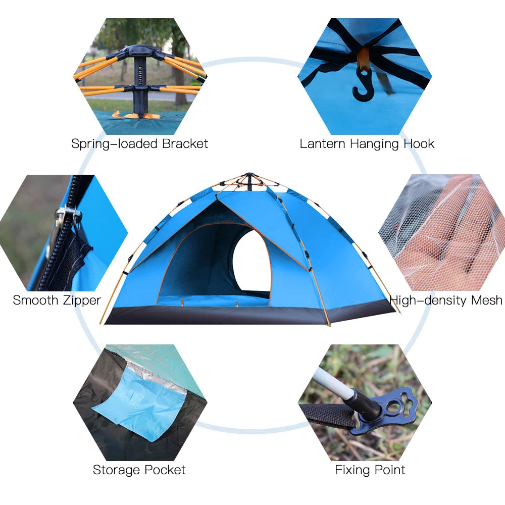 Outdoor Tent Water-resistant Portable Instant Camping Tent for 1-2 People