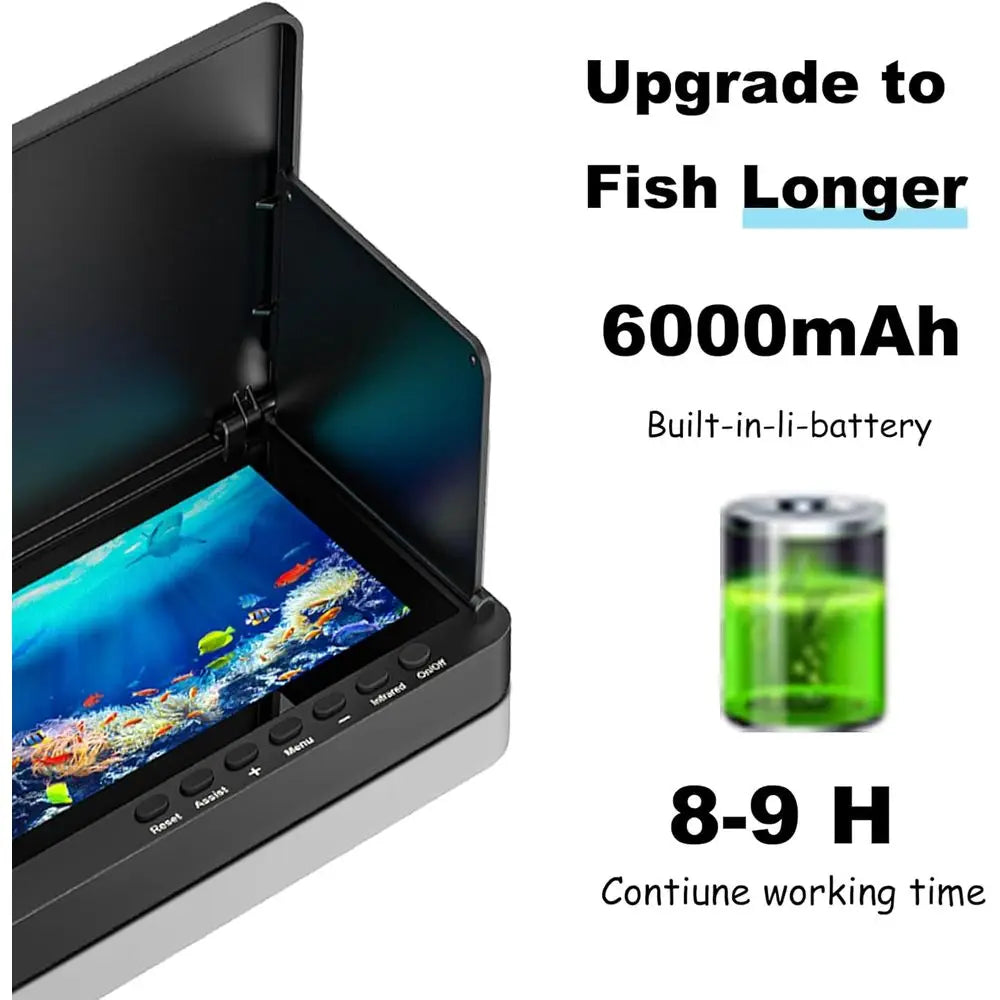 5 HD LCD Portable Fish Finder with 100ft Cable and Infrared Night Vision for Ice Fishing