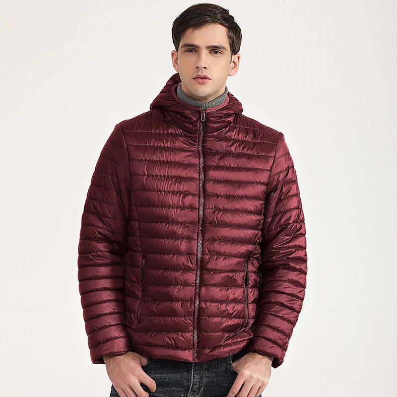 Lightweight Puffer Down Jackets for Men, Warm Parka, Windproof