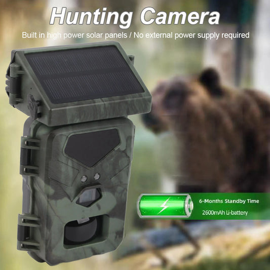 Trail Camera IR Night Vision Waterproof HD Solar Powered Camera for Outdoor Wildlife Monitoring
