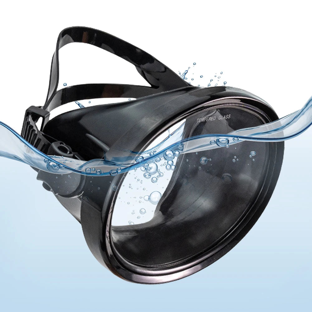 Oval Diving Mask Single Lens Scuba Mask Tempered Glass Lens Scuba Goggles Anti-Fog for Swimming Snorkeling